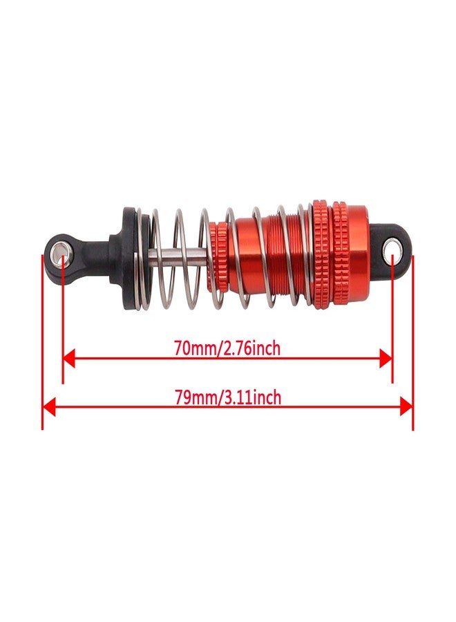Treehobby 4PCS Front & Rear Alloy Aluminum Shock Absorber Replacement Upgrade Parts for Wltoys 1/14 144001 RC Buggy Car Metal Upgrade Accessories (Red) - Image 2